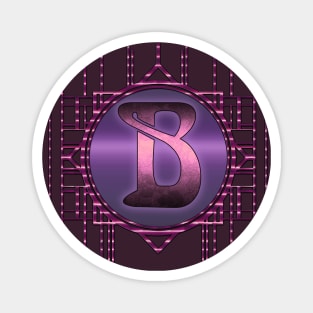 Vintage Artdeco Letter B Purple Burlesque Monogram Magnet